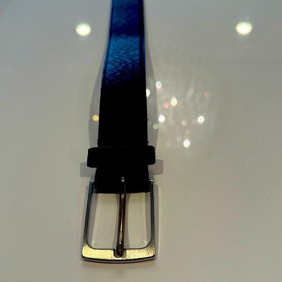 Dark brown basket weave stamp belt - Picture 1 of 4